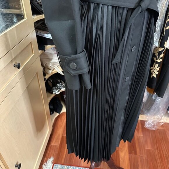 Sandro Black Size 36 Trench Coat Brand New with Tags - Picture 5 of 14